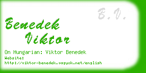 benedek viktor business card